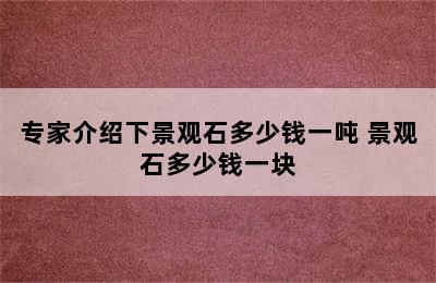 专家介绍下景观石多少钱一吨 景观石多少钱一块